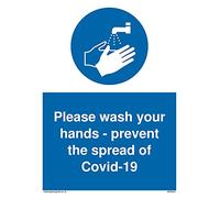 Pack of five - Hand sanitation pointprevent the spread of Covid-19 with mandatory hand sanistser symbol Sign - 1.