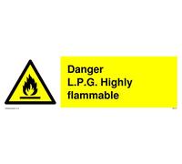 Pack of five - L.p.g. Highly Flammable Sign - 300x100mm - L31