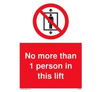 Pack of five - No more than 1 person in this lift Sign - 150x200mm - A5P
