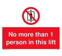 Pack of five - No more than 1 person in this lift Sign - 200x150mm - A5L