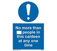 Pack of five - No more than xxx people in this canteen at any one time Sign - 100x150mm - A6P