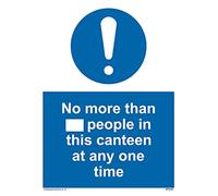 Pack of five - No more than xxx people in this canteen at any one time Sign - 150x200mm - A5P
