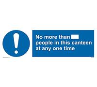 Pack of five - No more than xxx people in this canteen at any one time Sign - 300x100mm - L31