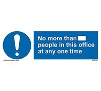 Pack of five - No more than xxx people in this office at any one time Sign - 150x50mm - L15