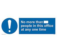 Pack of five - No more than xxx people in this office at any one time Sign - 300x100mm - L31