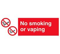 Pack of five - No smoking or vaping Sign - 150x50mm - L15