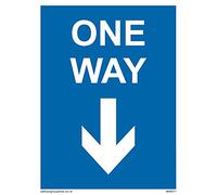 Pack of five - One way with down directional arrow Sign - 75x100mm - A7P