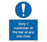 Pack of five - Only 1 customer at the bar at any one time Sign - 150x200mm - A5P