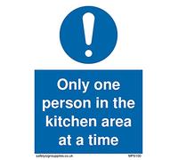 Pack of five - Only one person in the kitchen area at a time Sign - 75x100mm - A7P