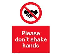 Pack of five - Please don't shake hands Sign - 150x200mm - A5P