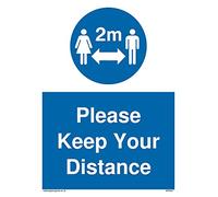 Pack of five - Please Keep Your Distance withsocial distancing symbol Sign - 150x200mm - A5P