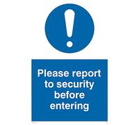 Pack of five - Please Report To Security Before Entering Sign - 100x150mm - A6P