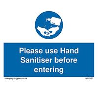 Pack of five - Please use Hand Sanitiser before entering Sign - 100x75mm - A7L