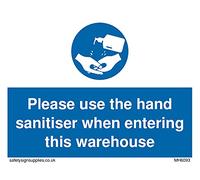 Pack of five - Please use the hand sanitiser when entering this warehouse Sign - 100x75mm - A7L