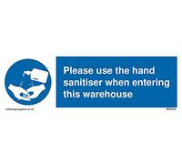 Pack of five - Please use the hand sanitiser when entering this warehouse Sign - 150x50mm - L15