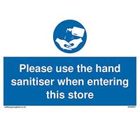 Pack of five - Please use the hand sanitizer when entering this store Sign - 150x100mm - A6L