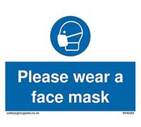 Pack of five - Please wear a face mask Sign - 100x75mm - A7L