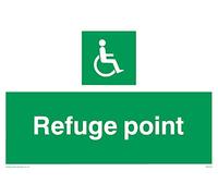 Pack of five - Refuge Point Sign - 150x100mm - A6L