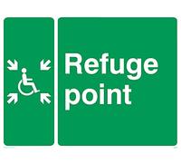Pack of five - Refuge PointDisability Safety Sign - 200x150mm - A5L