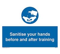 Pack of five - Sanitise your hands before and after training Sign - 200x150mm - A5L