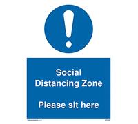 Pack of five - Social Distancing Zone Please sit here Sign - 150x200mm - A5P