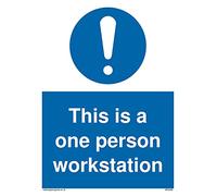 Pack of five - This is a one person workstation with mandatory symbol Sign - 150x200mm - A5P