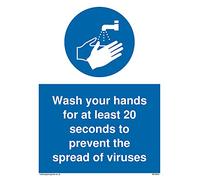 Pack of five - Wash hands mandatory symbol Sign - 150x200mm - A5P