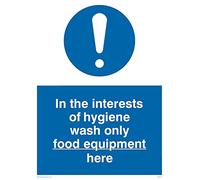 Pack of five - Wash Only Food Equipment Here Sign - 150x200mm - A5P
