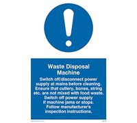 Pack of five - Waste Disposal Machine Rules Sign - 100x150mm - A6P