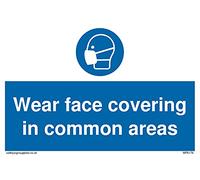 Pack of five - Wear face covering in common areas Sign - 150x100mm - A6L