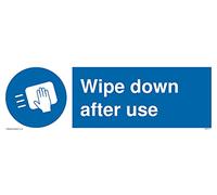 Pack of five - Wipe down after use Sign - 300x100mm - L31