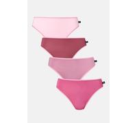 Pack of Four "Bunch of Roses" Bamboo High Leg Knickers British Boxers Dusty Pink XS