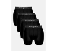 Pack of Four "Coal Black" Bamboo Stretch Trunks British Boxers Black M