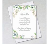 Pack of Funeral Thank you cards with Envelopes: Eucalyptus Funeral Thank you (Pack of 20 with Envelopes)