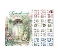 Pack of Garden Books Stickers - 20 Sheets Vintage Style Garden Theme Stickers Scrapbooking Diary Decoration Bullet Magazines Journaling Kit | Botanical Sticker Set for