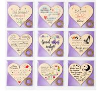 Pack of Handcrafted Wooden Hanging Hearts with Encouraging Messages - Make Your Own Set of Inspirational Wall Signs for Self-Care, Home Decor, or Thoughtful Gifts