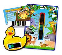 Pack of 'Happy Family' Jungle Animals Nursery and Room Thermometer, Duck Bath and Monkey Forehead Thermometer for Baby/Child