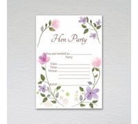 Pack of Hen Party Invitations: Watercolour Floral Hen Do Party Invites (Pack of 50 without Envelopes)