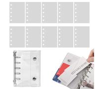 Pack of Loose Leaf Paper PVC Clear Cover 5 Ring - Loose Leaf Notebook Paper 10 Sheets,Art Collection for Birthday Party Travel Road Trip Car Scrapbooking