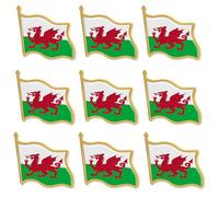 Pack of Official UK Wales Flag Lapel Pins Bulk -Britain Wales Welsh Badge Pins Souvenir Hat Men Women Patriotic Travel Brooch