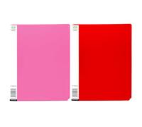 PACK OF - Pink and Red A4 Display Folder/File with 20 Transparent Plastic Pocket Sleeves A4 Document Wallet Folder Presentation Project Display Book 40 Views Pages | File Organiser | Filling Documents