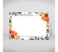 Pack of Place Cards for Weddings, Anniversaries and Special Occasions: Burnt Orange Floral Table Name Cards (Pack of 50 Without Envelopes)