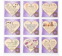 Pack of Sentimental Friendship Gift Plaques - Build a Bundle of Wooden Heart Hanging Sign with Uplifting Messagea - Best Friend, Colleague or BFF Present - Rustic Twine, Ready to Post