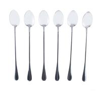 Pack Of Six Polished Stainless Steel Spoons Featuring Round Front Oriental Design For Serving Rice Soup Cereal Stew Chili Ravioli Desserts Ice Tea And Coffee At Home Kitchen Table Silver Finish