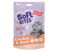 Pack of Soft Treats For Cats - Chicken Duck Pet Kitten Food Snack Meal Easily Digestible Low In Fat Added Vitamins Omega 3 & 6 - Reward Good Behaviour