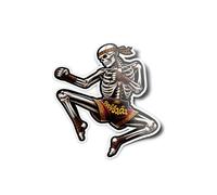 Pack of Stickers Kick Muay Thai Skeleton Guard Jumping Vinyl Shiny Fitted Kick Boxing Decoration Thai MMA Martial Art 8 cm