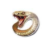 Pack of Stickers Snake's Head Aggressive Venomous Resistant Water & UV Resistant Reptile Cobra Viper Nature Bite Wild Attack for Computer Bottle and Car Outdoor Decoration 8 cm
