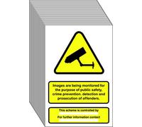 PACK OF TEN - DATA COMPLIANT CCTV SIGNS - SIZE A4 RIGID PVC - SCREEN PRINTED BY PROFILE SIGNS (25)