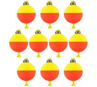 Pack of Ten Foam Floats - Oval Push Button Accessories for Panfish Trout Pike