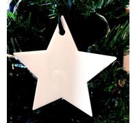 Pack of Ten White Star Acrylic Christmas Tree Decorations